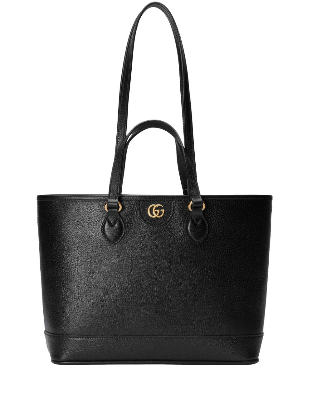 GUCCI Mini Ophidia Black Pebbled Calfskin Tote with Gold-Tone Accents - 31cm x 25cm x 13cm