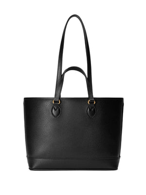 GUCCI Mini Ophidia Black Pebbled Calfskin Tote with Gold-Tone Accents - 31cm x 25cm x 13cm