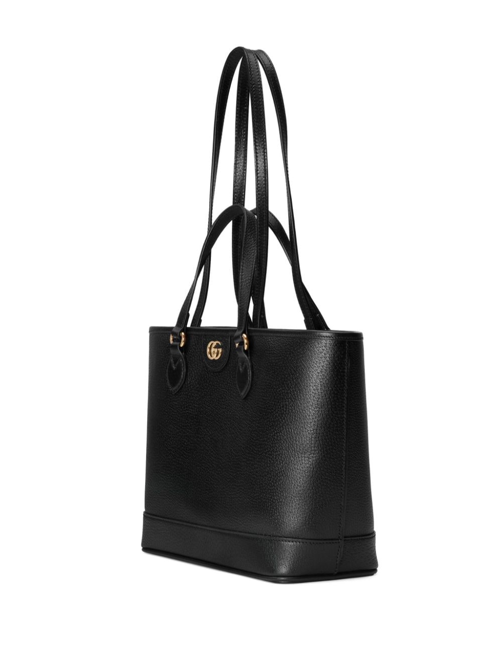 GUCCI Mini Ophidia Black Pebbled Calfskin Tote with Gold-Tone Accents - 31cm x 25cm x 13cm