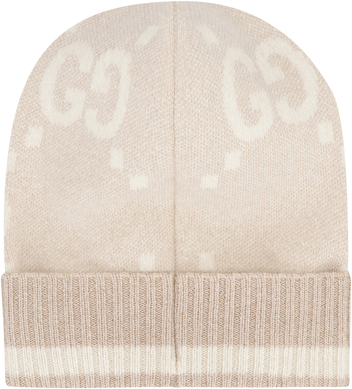 GUCCI Luxurious Sand Knit Beanie with GG Jacquard Motif and Metallic Threads for Women