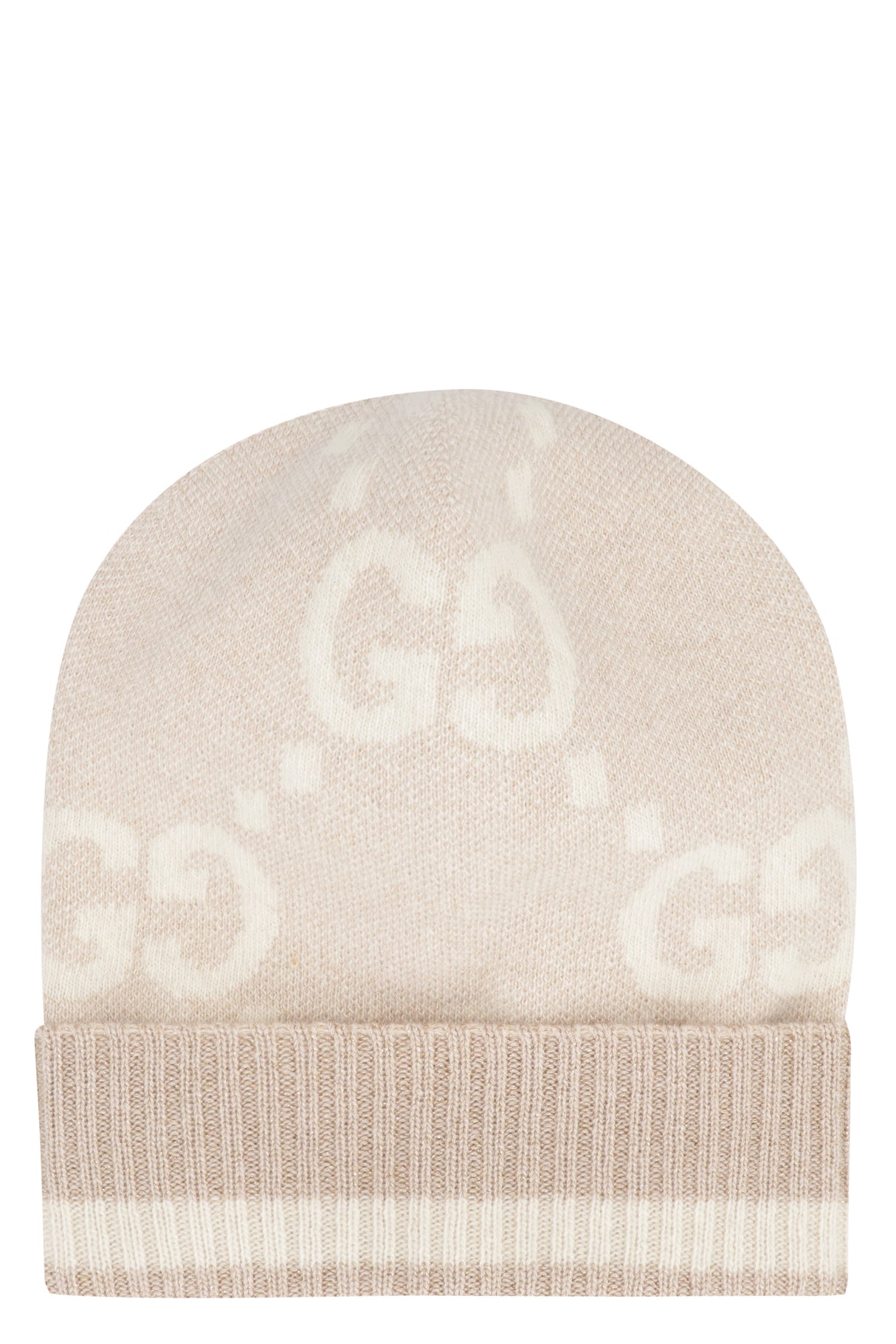 GUCCI Luxurious Sand Knit Beanie with GG Jacquard Motif and Metallic Threads for Women