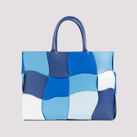 Men's Distorted Blue Arco Tote Handbag - SS24 Collection