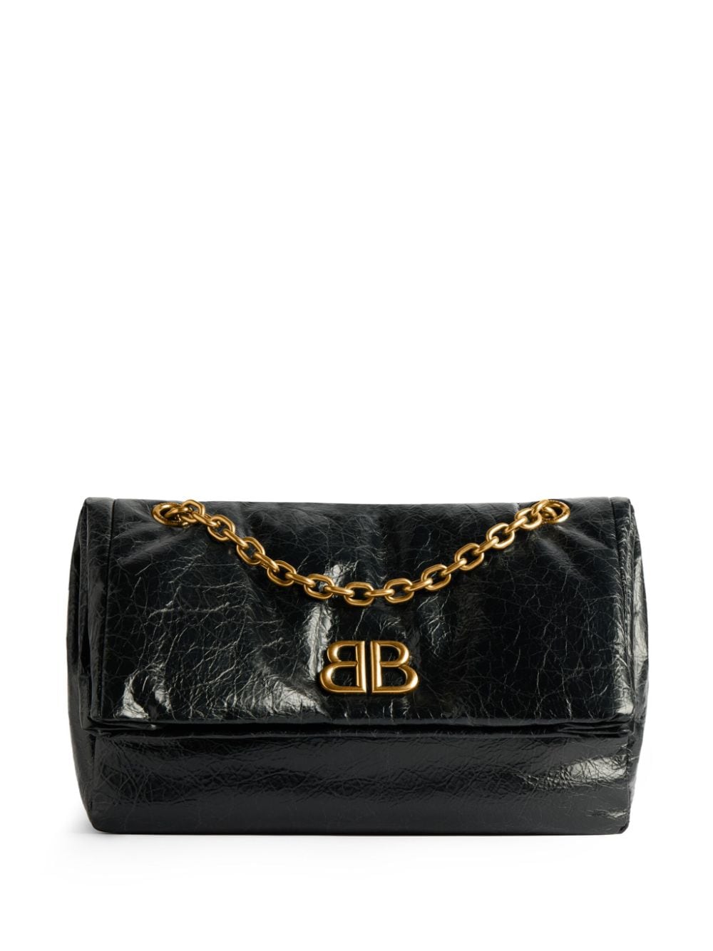 BALENCIAGA Elegant Monaco Mini Hobo Handbag in Black