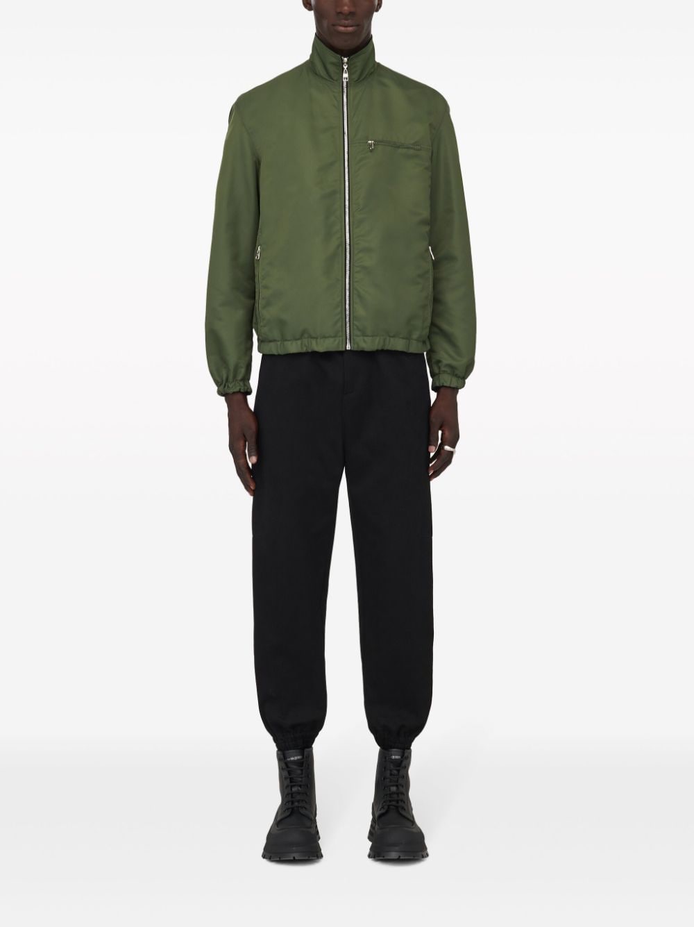 ALEXANDER MCQUEEN High-Neck Cotton Zip Sweater