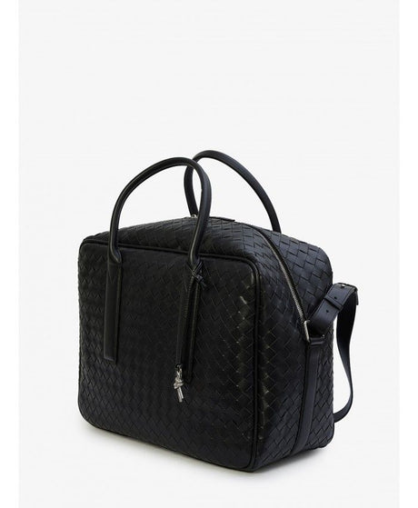 BOTTEGA VENETA Men's Black Leather Top-Handle Handbag for FW23