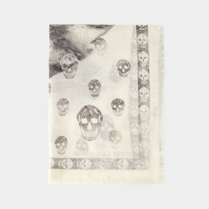 ALEXANDER MCQUEEN Skull Orchid Twill Scarf