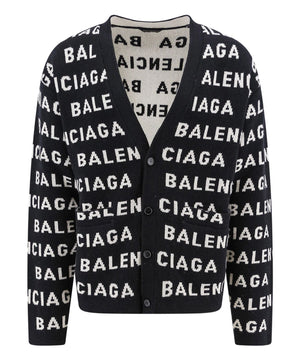 BALENCIAGA Luxurious Logo Pattern Knit Cardigan for Men - SS24