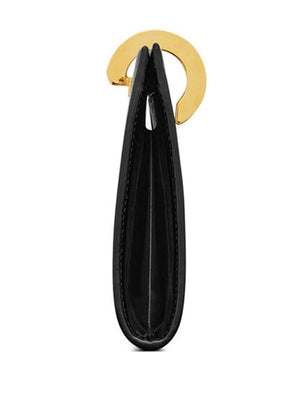 Balo da đen bóng với khóa móc kim loại cho phái nữ