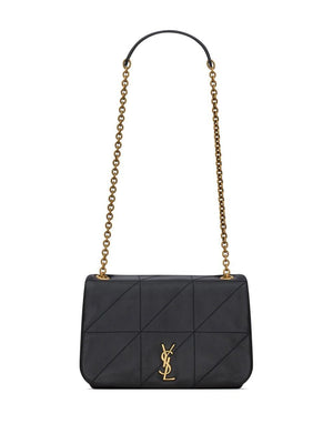 SAINT LAURENT Quilted Lambskin Mini Shoulder Bag in Black with Bronze Monogram 4.3 - Women