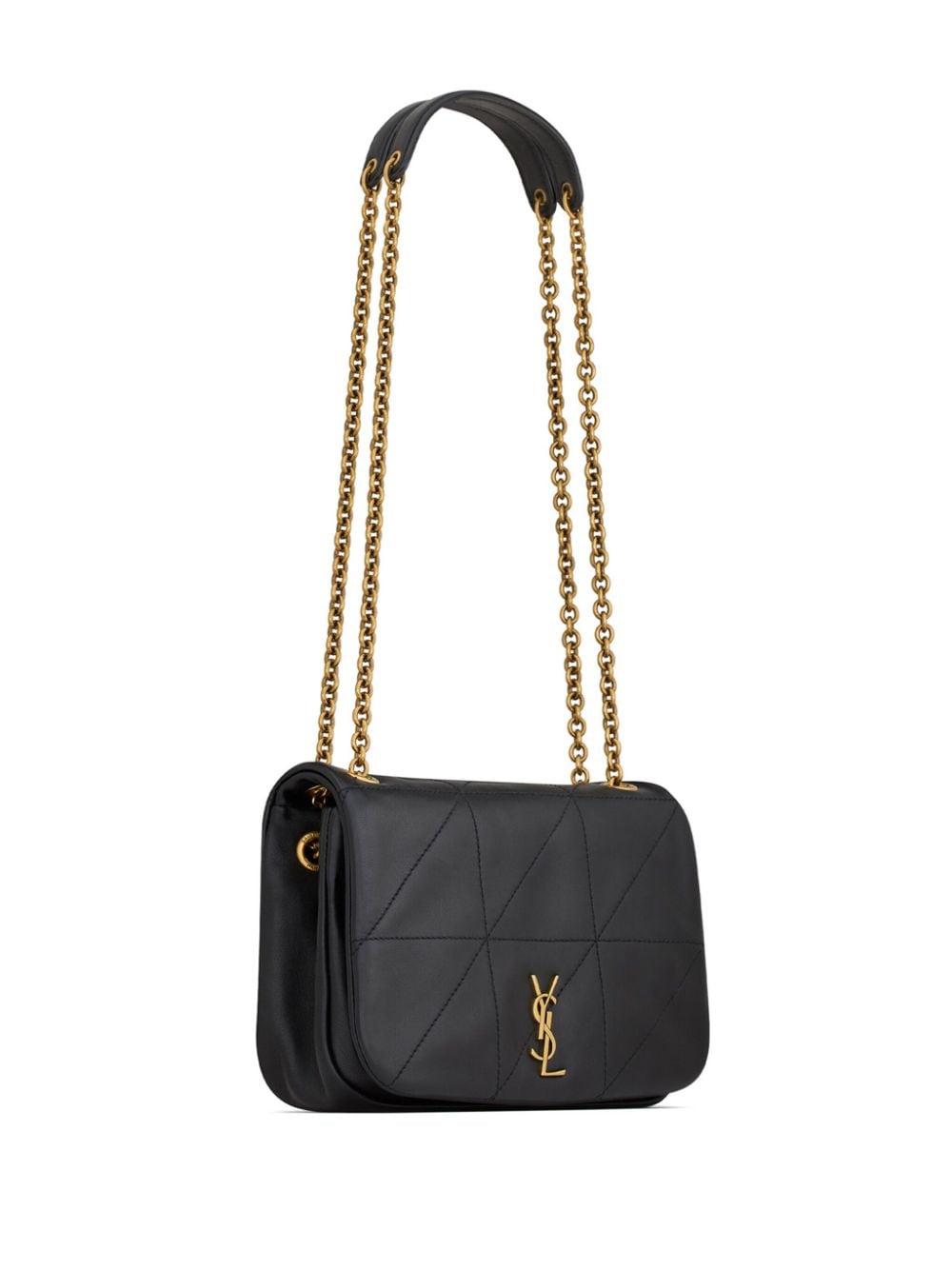 SAINT LAURENT Quilted Lambskin Mini Shoulder Bag in Black with Bronze Monogram 4.3 - Women