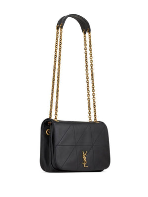 SAINT LAURENT Quilted Lambskin Mini Shoulder Bag in Black with Bronze Monogram 4.3 - Women