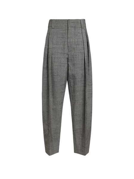 華麗灰色真絲混紡女裝長褲 - FW23系列