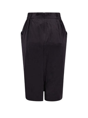 SAINT LAURENT Luxurious Black Silk Midi Skirt for Women