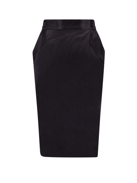 Luxurious Black Silk Midi Skirt cho Nữ