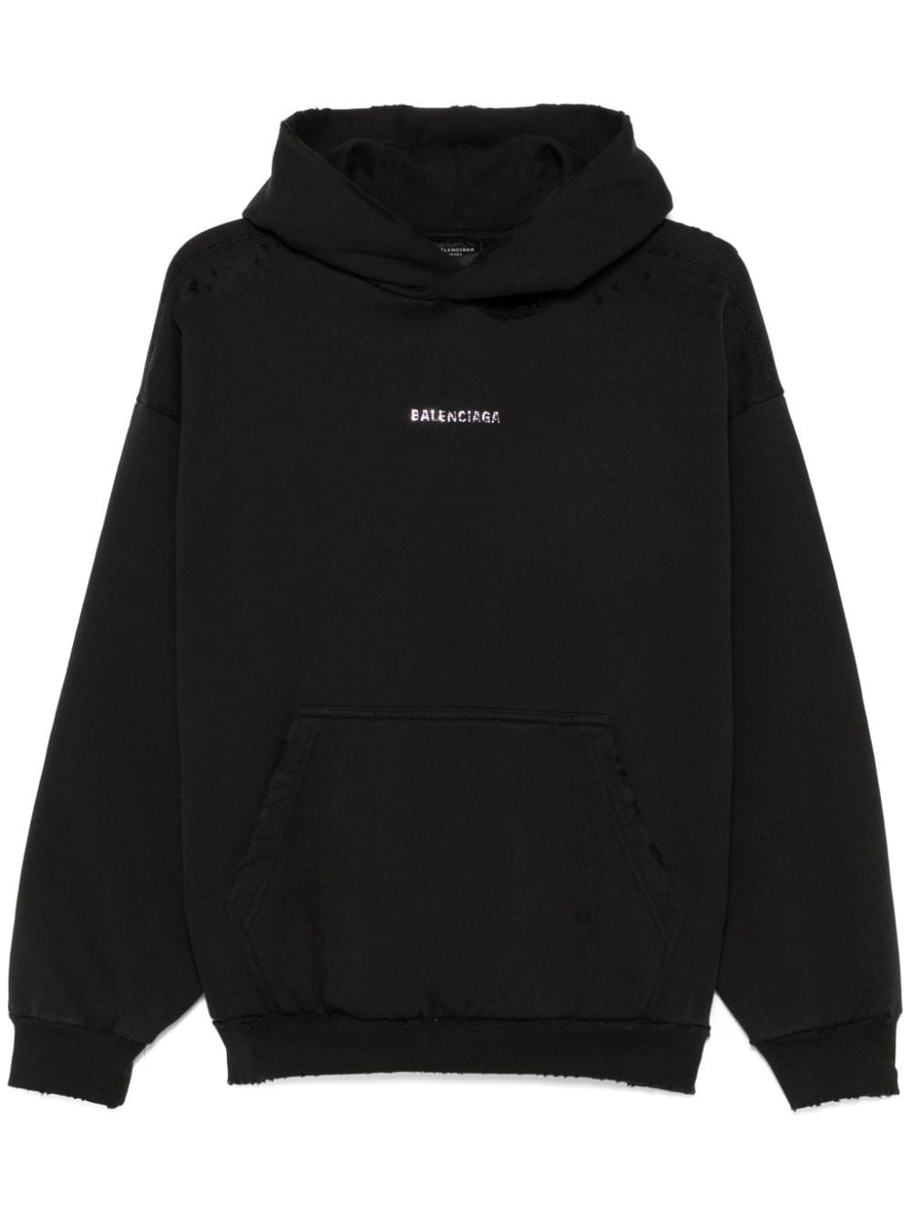 BALENCIAGA Distressed Hooded T-Shirt in Standard Men's Sizing