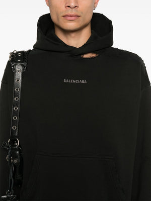 BALENCIAGA Distressed Hooded T-Shirt in Standard Men's Sizing