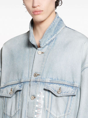 BALENCIAGA Oversized Denim Jacket with Size Stickers