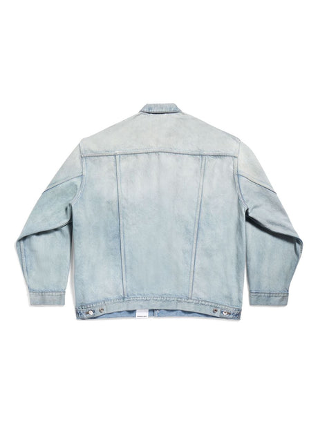 BALENCIAGA Clear Blue Denim Jacket for Men - Sustainable Fashion for SS24