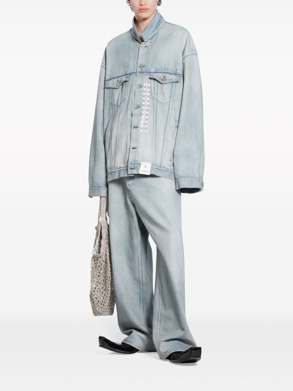 BALENCIAGA Clear Blue Denim Fashion Jacket