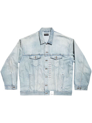 BALENCIAGA Clear Blue Denim Fashion Jacket