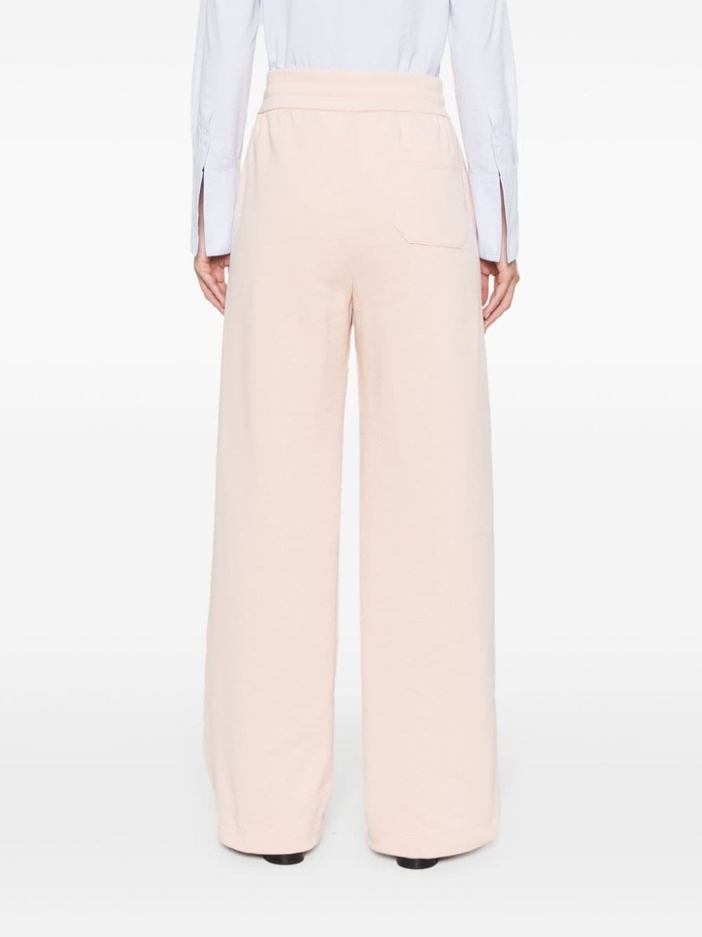 Light Pink High-Waisted Cotton Sweatpants with Signature G Logo by Gucci
