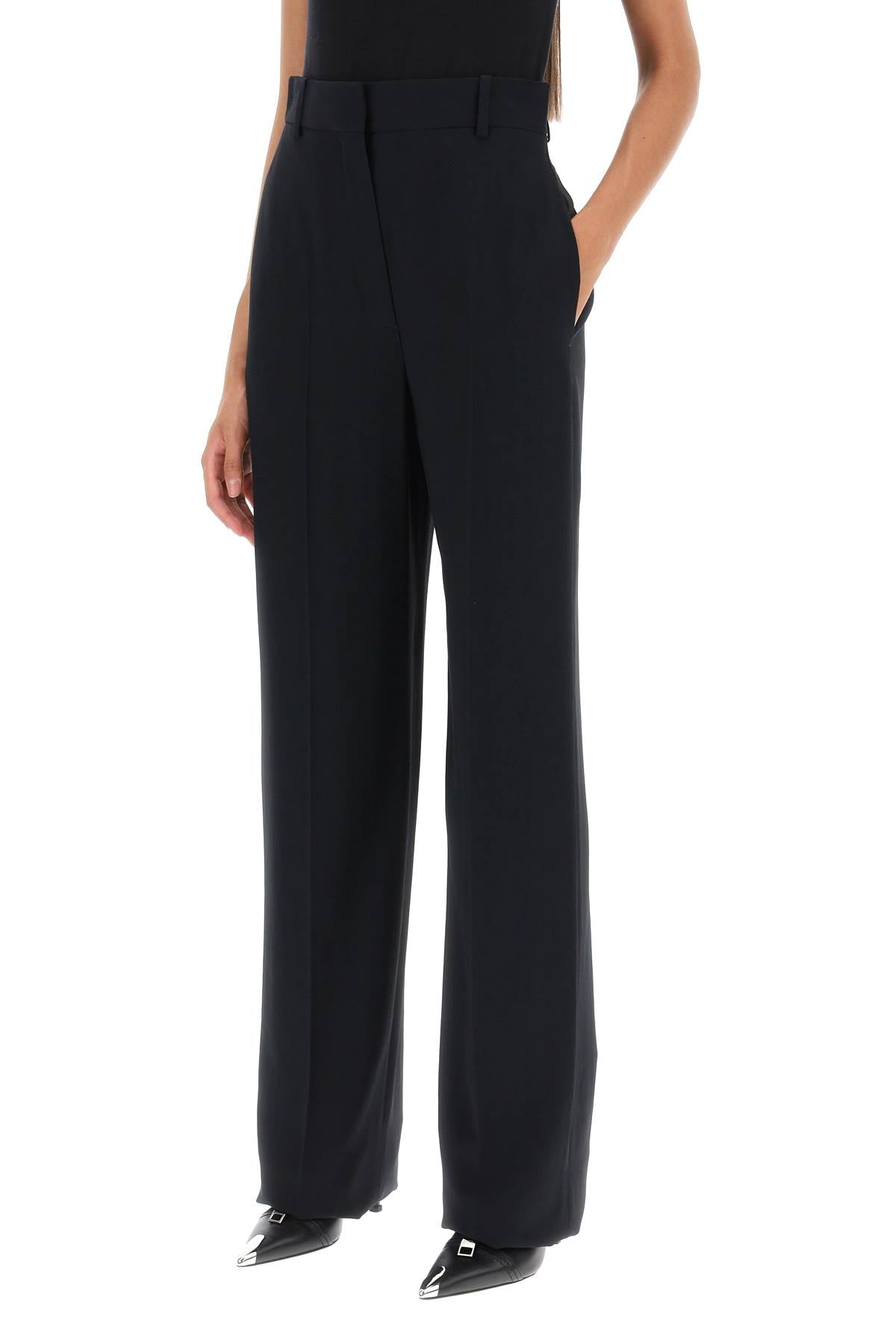 ALEXANDER MCQUEEN High-Waisted Fluid Crepe Trousers for Women - FW23