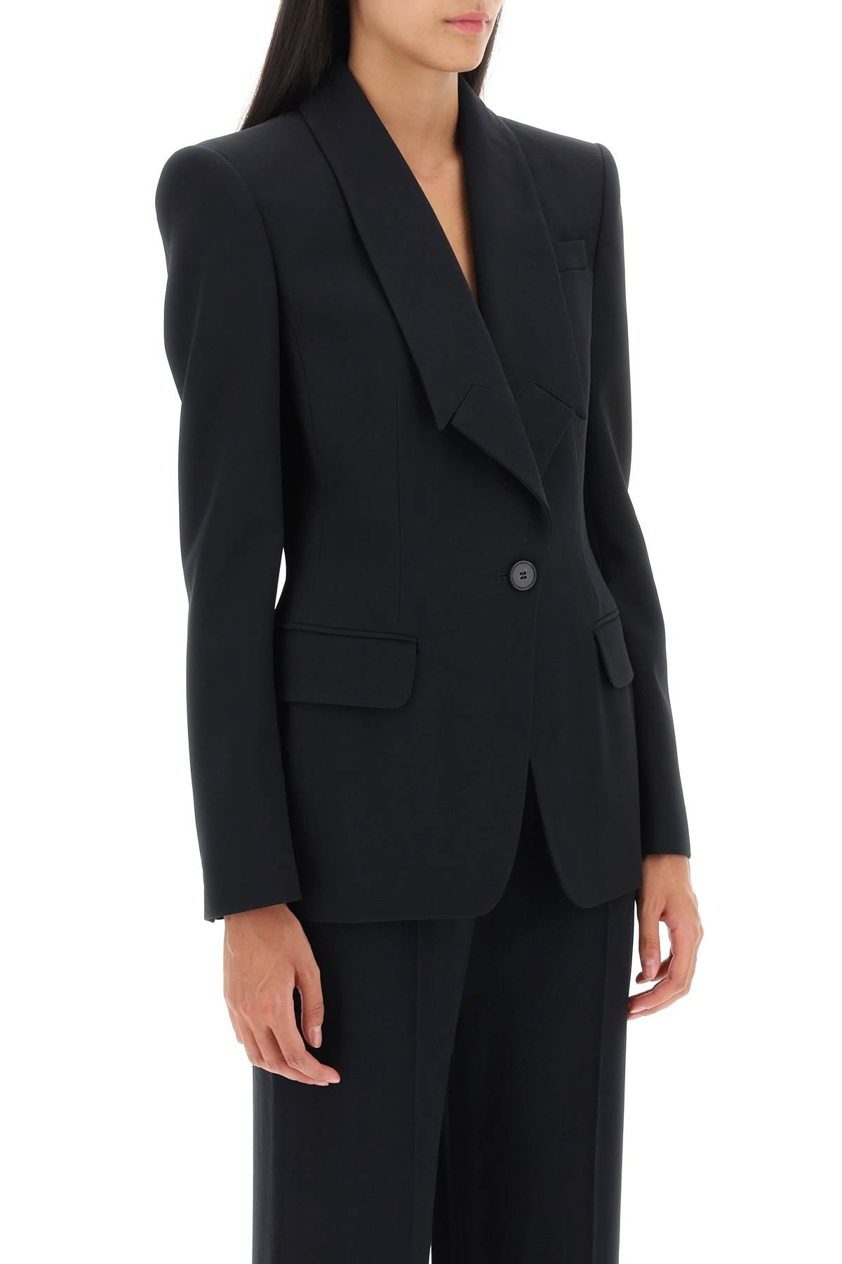 Upside-Down Peak Lapel Single-Breasted Jacket for Women