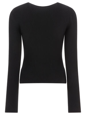 ALEXANDER MCQUEEN 2024 Women's Black Knit Sweater for 23FW Season