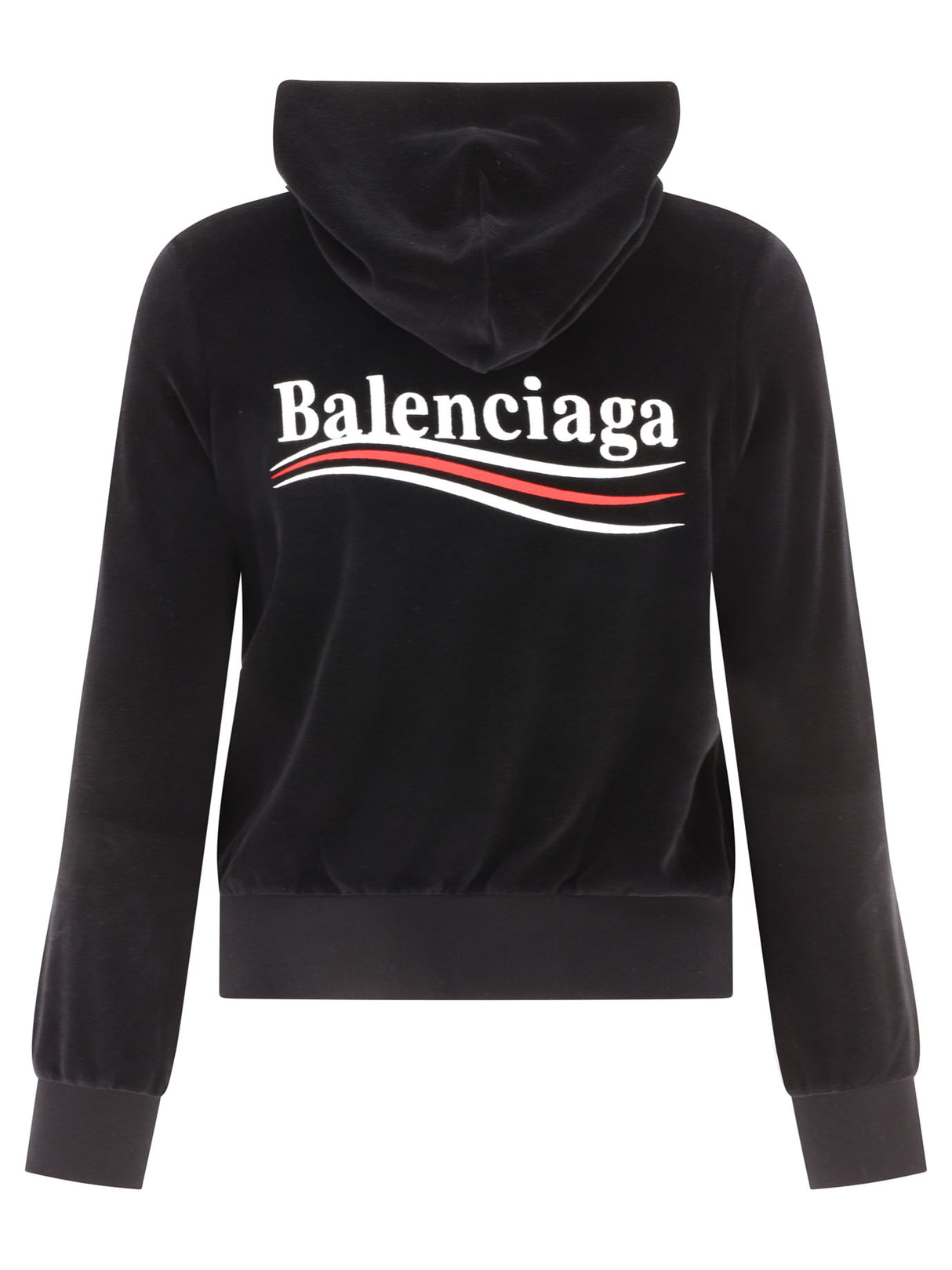 Black SS24 Political Campaign Zip-Up Hoodie for Women