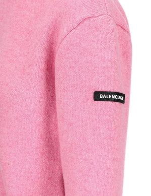 BALENCIAGA Pink Wool Round Neck Sweater for Women