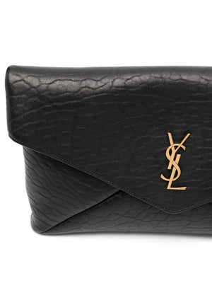 SAINT LAURENT Luxury Lambskin Envelope Pouch Handbag