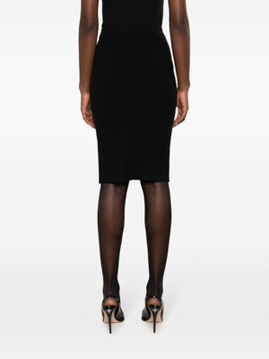 Classic Black Wool Pencil Skirt for Women