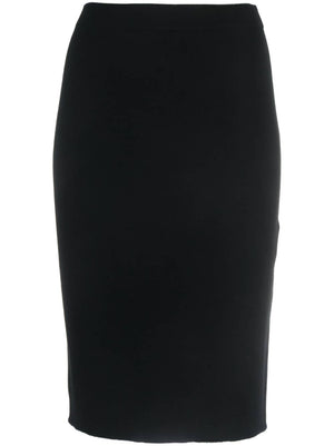 Classic Black Wool Pencil Skirt for Women