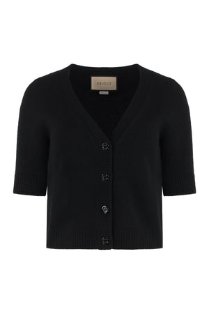 GUCCI Luxurious Black Wool and Cashmere Knit Cardigan for Women