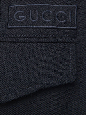 GUCCI Blue 24SS Men's Shorts with Striped Detail