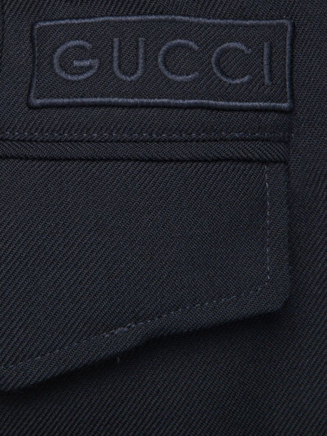 GUCCI Blue 24SS Men's Shorts with Striped Detail