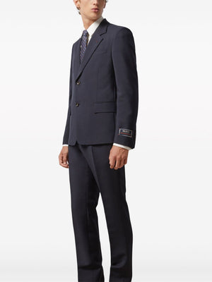 GUCCI Navy Blue Wool Single-Breasted Suit for Men