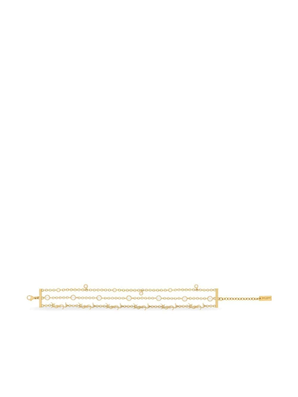 SAINT LAURENT Gold Chain Pendant Bracelet for Women FW23