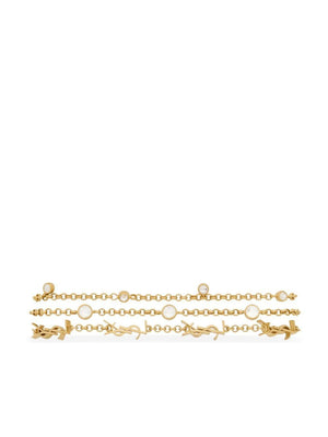 SAINT LAURENT Gold Chain Pendant Bracelet for Women FW23