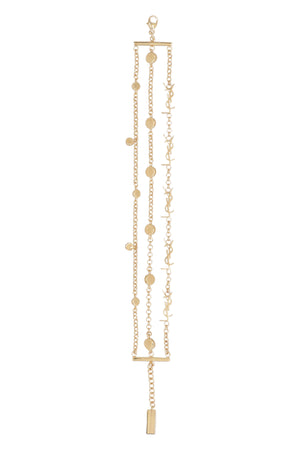 SAINT LAURENT Gold Chain Pendant Bracelet for Women FW23