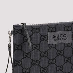 GUCCI Gray Polyester Pouch for Men - SS24