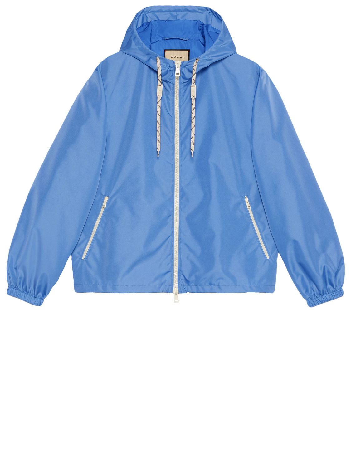 GUCCI Light Blue Nylon Hooded Jacket for Men