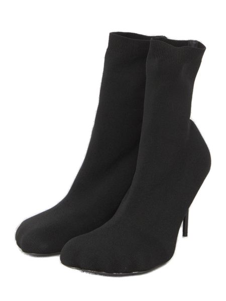 BALENCIAGA Women's Black Ankle Boots with Slim Heel and Sock-Like Upper