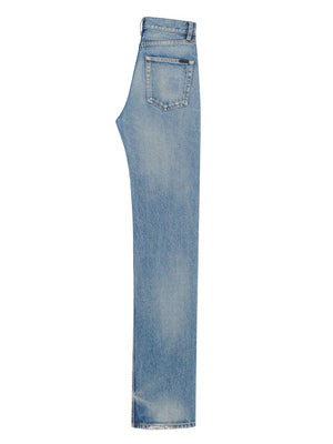 Washed-Out Distressed Straight-Leg Denim Jeans for Women - SS24 Collection