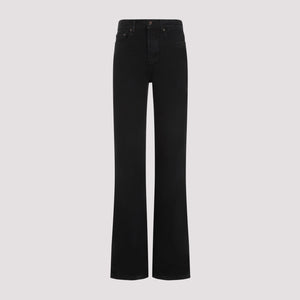 Long Straight Black Cotton Pants - SS24 Collection