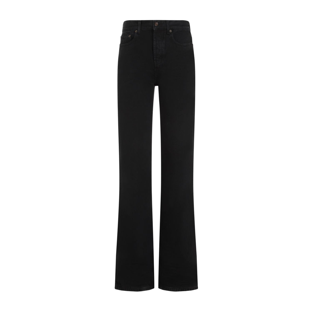 Long Straight Black Cotton Pants - SS24 Collection