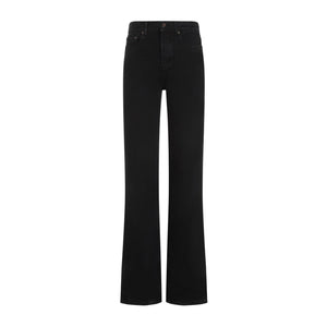 Long Straight Black Cotton Pants - SS24 Collection