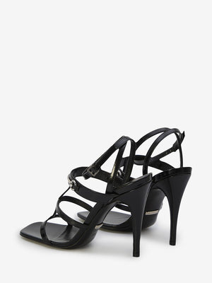 GUCCI White Heeled Leather Sandals for Women