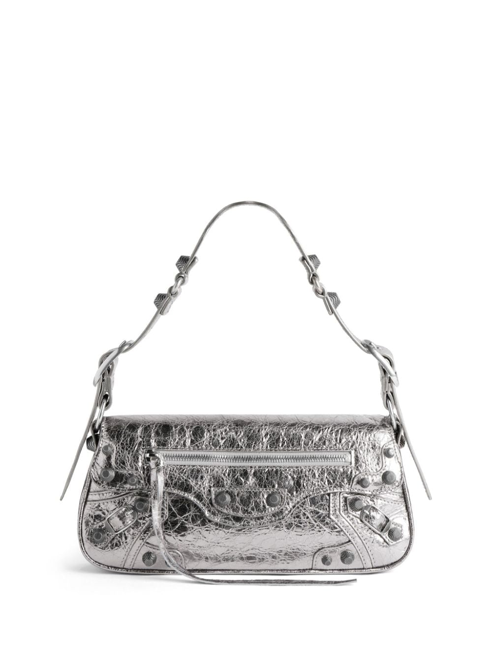 BALENCIAGA Metallic Silver Mini Shoulder Bag