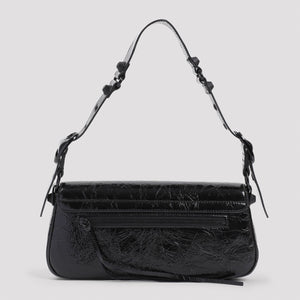 BALENCIAGA Elegant Mini Sling Handbag in Black Calf Leather - W:29CM H:12CM D:4CM